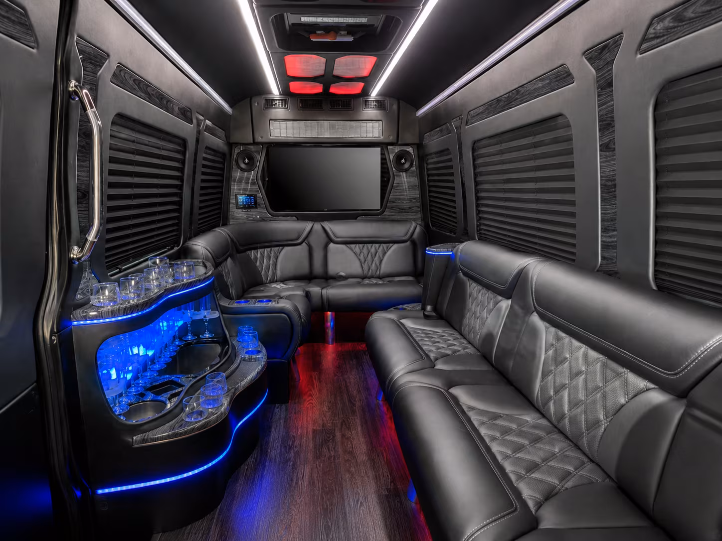 la habra 40 passenger party bus interior