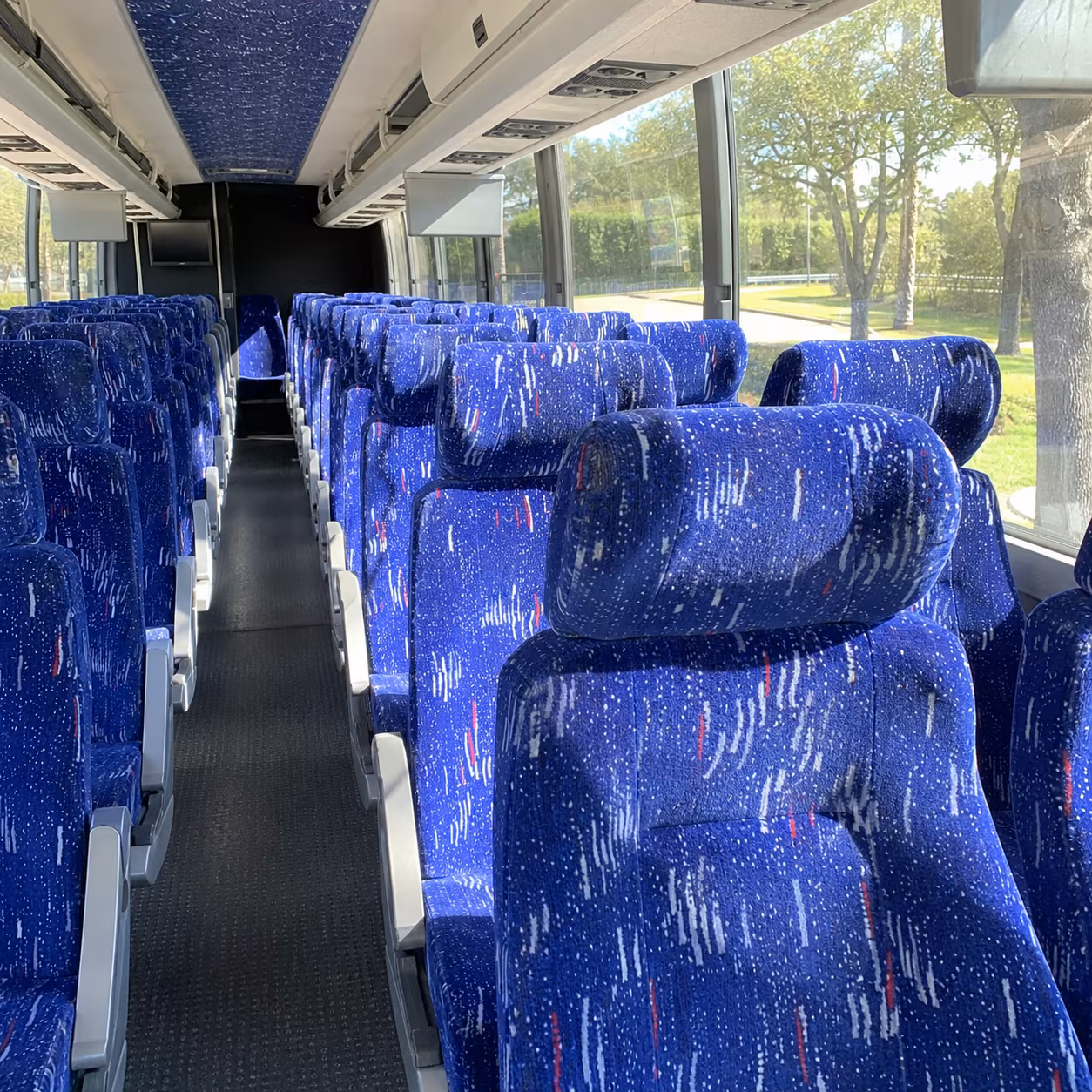 la mirada charter bus rental interior
