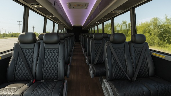 Interior of Charter Bus Company La Habra's 18 Passenger Minibus in La Habra