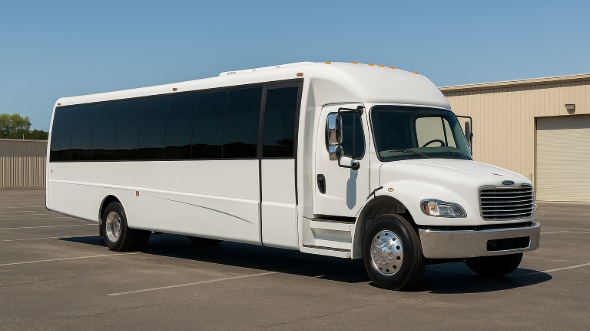 Exterior of Charter Bus Company Cerritos's 28 Passenger Mini bus in Cerritos