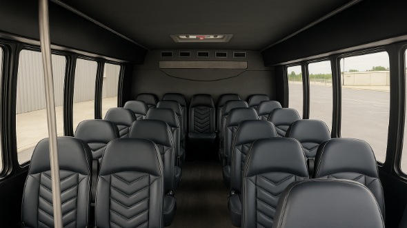 Interior of Charter Bus Company La Habra's 28 Passenger Mini bus in La Habra