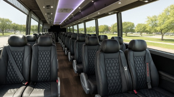 Interior of Charter Bus Company La Habra's 35 Passenger Minibus in La Habra