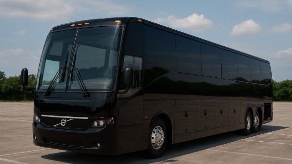 Exterior of Charter Bus Company La Habra's 50 Passenger Charter Bus in La Habra