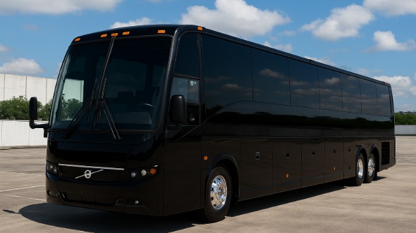 Exterior of Charter Bus Company La Habra's 54 Passenger Charter Bus in La Habra