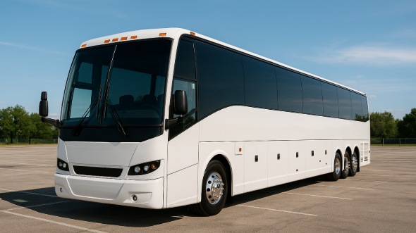 Exterior of Charter Bus Company La Habra's 55 Passenger Charter Bus in La Habra