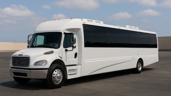 Exterior of Charter Bus Company La Habra's Party Bus in La Habra