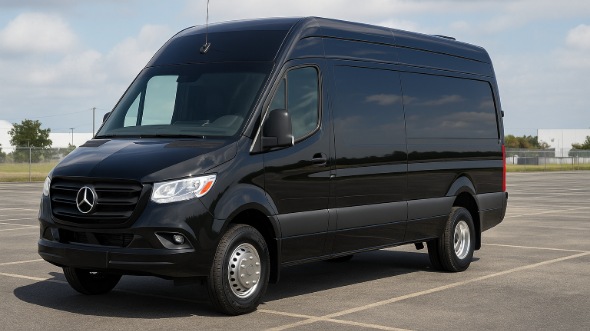 Exterior of Charter Bus Company La Habra's Sprinter Van Rental With Driver in La Habra